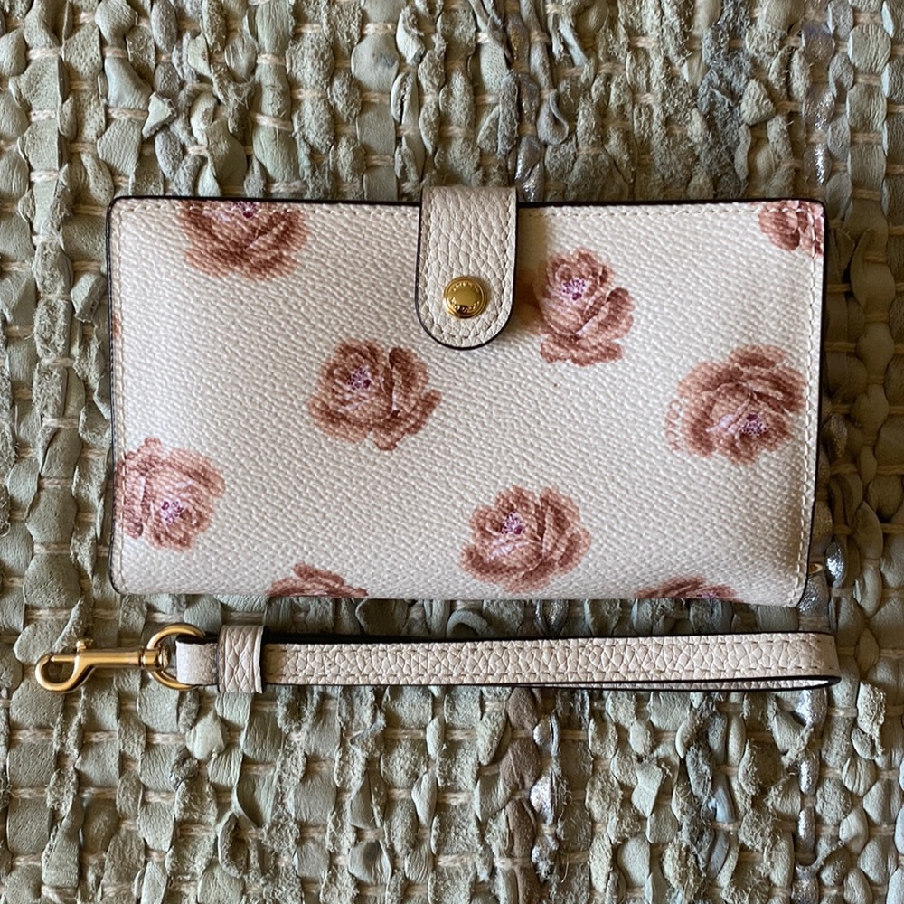 Coach floral phone wristlet